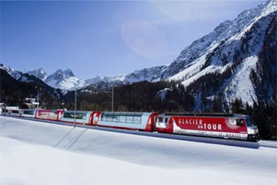 First Class Glacier Express at Christmas